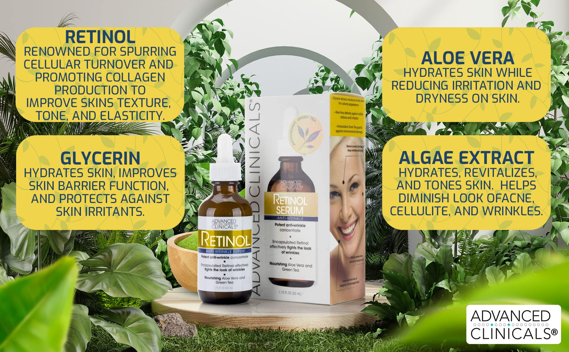 Amazon.com: Advanced Clinicals Retinol Anti-Aging Facial Serum +